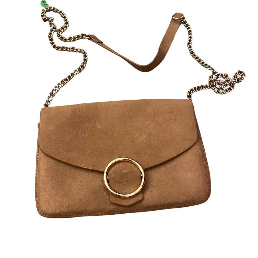 Brown H&M crossbody multi pocket purse with gold hardware